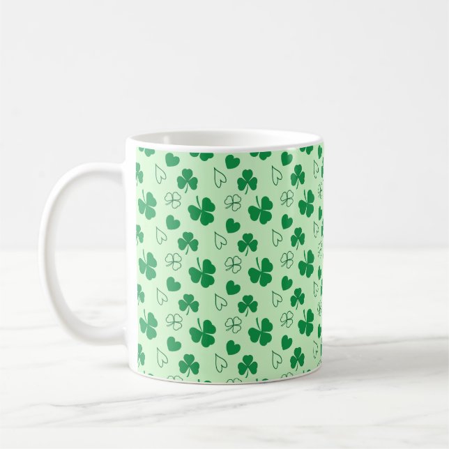 Shamrock pattern green Mug (Left)