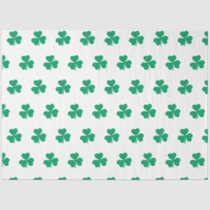 Shamrock Pattern Green White St. Patrick's Day Tissue Paper