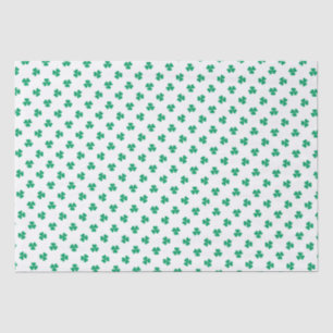 Shamrock Pattern Green White St. Patrick's Day Tissue Paper