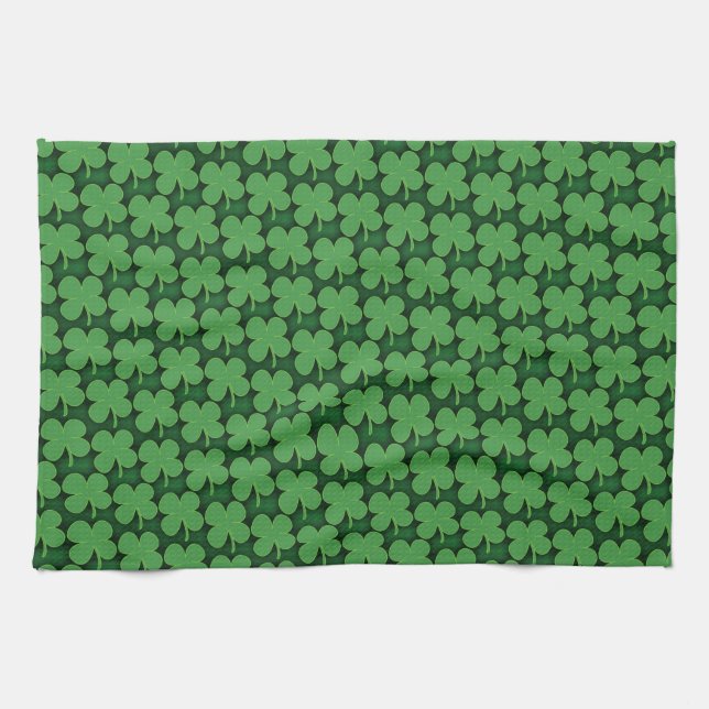 Shamrock Pattern Kitchen Towel (Horizontal)