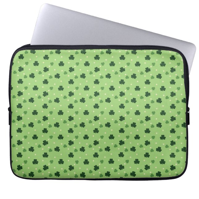 Shamrock Pattern Laptop Sleeve (Front)