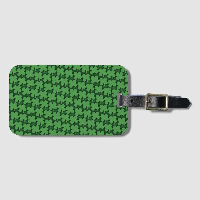 Shamrock Pattern Luggage Tag (Front Horizontal)