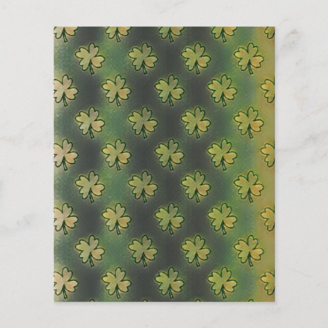 Shamrock pattern on green background Paper Sheet (Front)