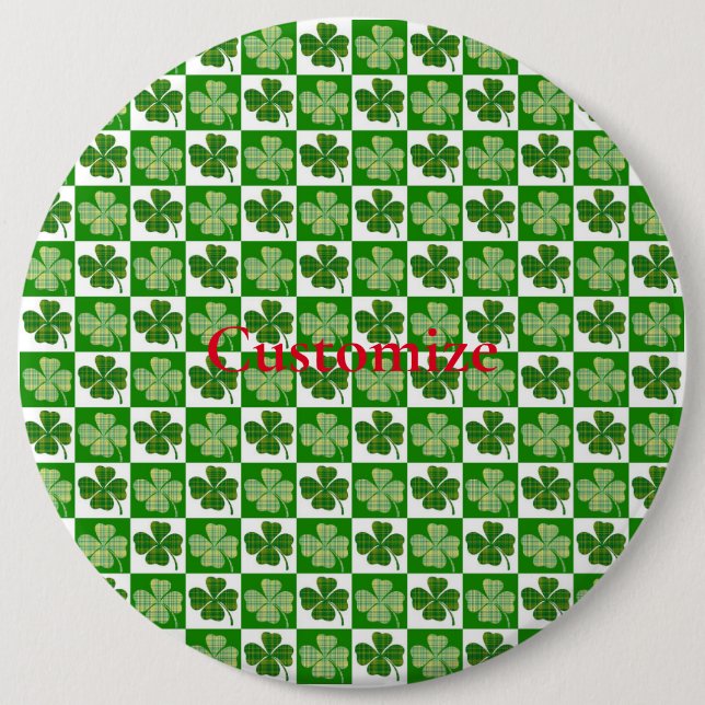 Shamrock Pattern  Thunder_Cove 6 Inch Round Button (Front)