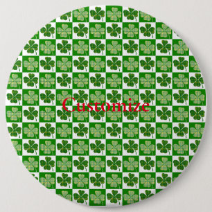 Shamrock Pattern Thunder_Cove 6 Inch Round Button