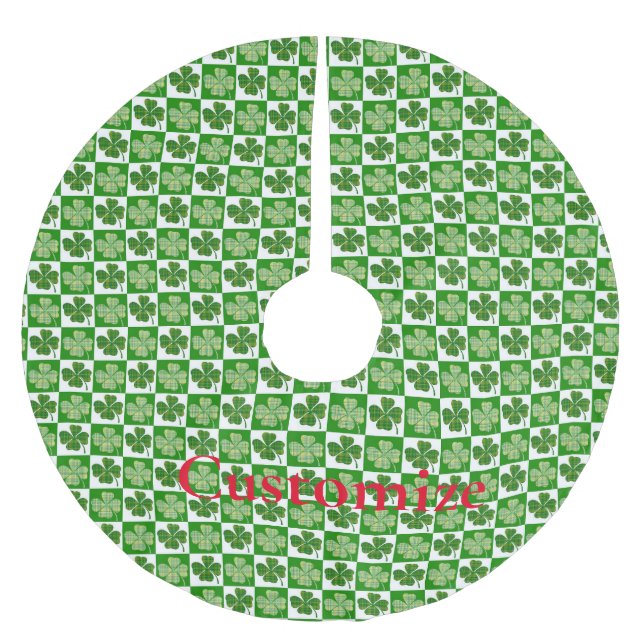 Shamrock Pattern  Thunder_Cove Brushed Polyester Tree Skirt (Front)