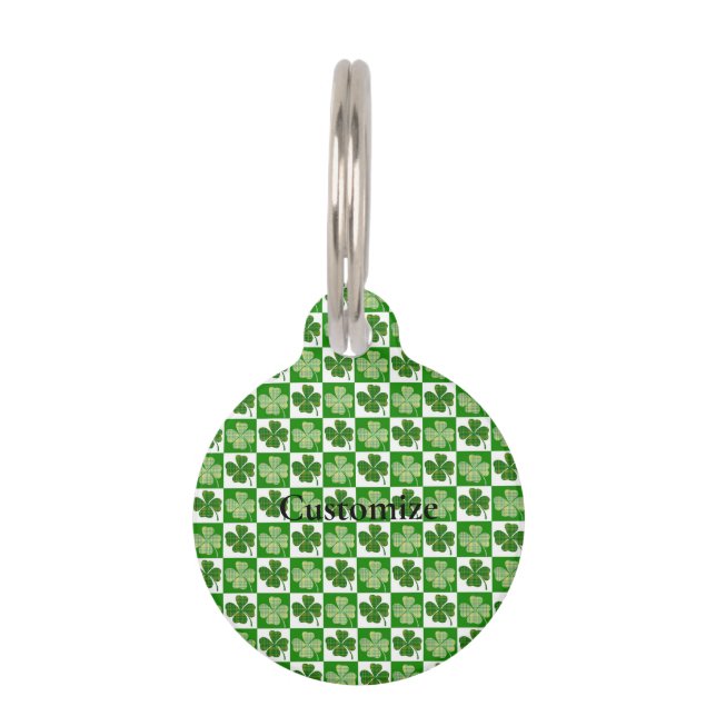 Shamrock Pattern  Thunder_Cove Pet Tag (Front)