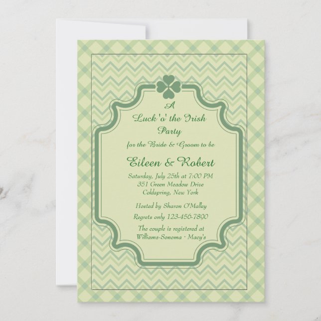 Shamrock Patterns Invitation (Front)