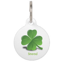 Shamrock personalized St Patrick's Day dog tag