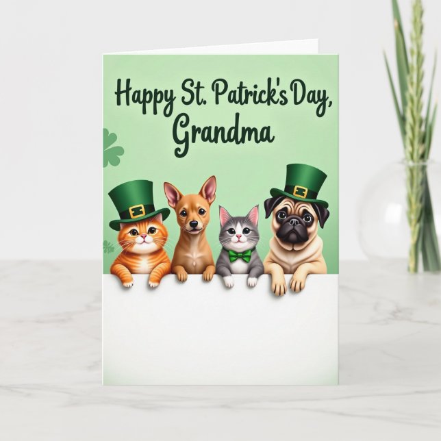 Shamrock Pets Grandma Card (Front)