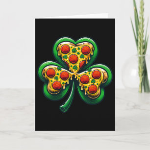 Shamrock Pizza St Patricks Day Irish Fast Food Lov Card