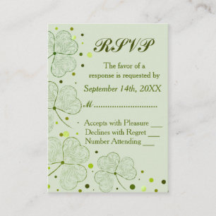 Shamrock Polka Dots Wedding RSVP 2 Enclosure Card