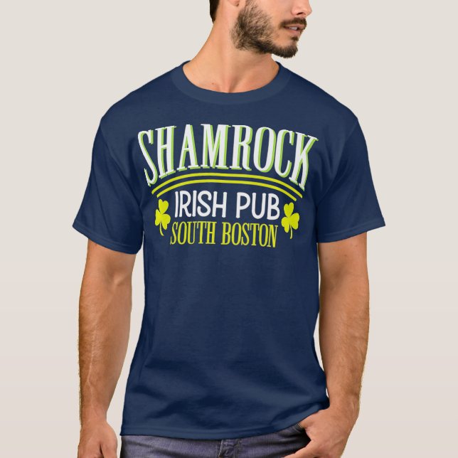 Shamrock Pub South Boston Irish St Patricks Day T-Shirt (Front)