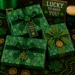 Shamrock Rain Wrapping Paper Sheet