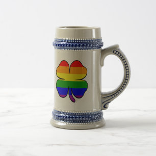 Shamrock Rainbow Flag Gay and Lesbian Pride Beer Stein