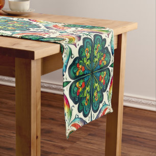 Shamrock Rainbows. St. Patty's Day Short Table Runner