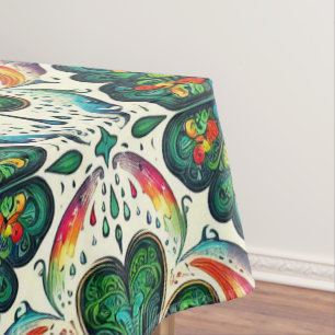 Shamrock Rainbows. St. Patty's Day Tablecloth
