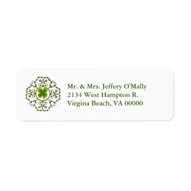 Shamrock Return Address Labels (Front)