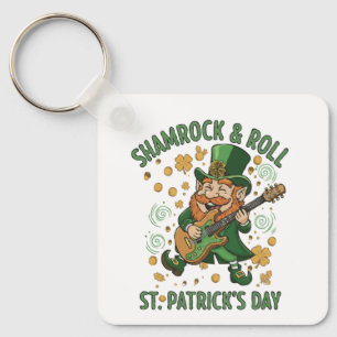  Shamrock & Roll Leprechaun   Funny St. Patrick's  Keychain
