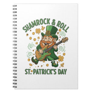 Shamrock & Roll Leprechaun   Funny St. Patrick's  Notebook