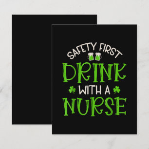 Shamrock Safety First Drink With A Nurse Card