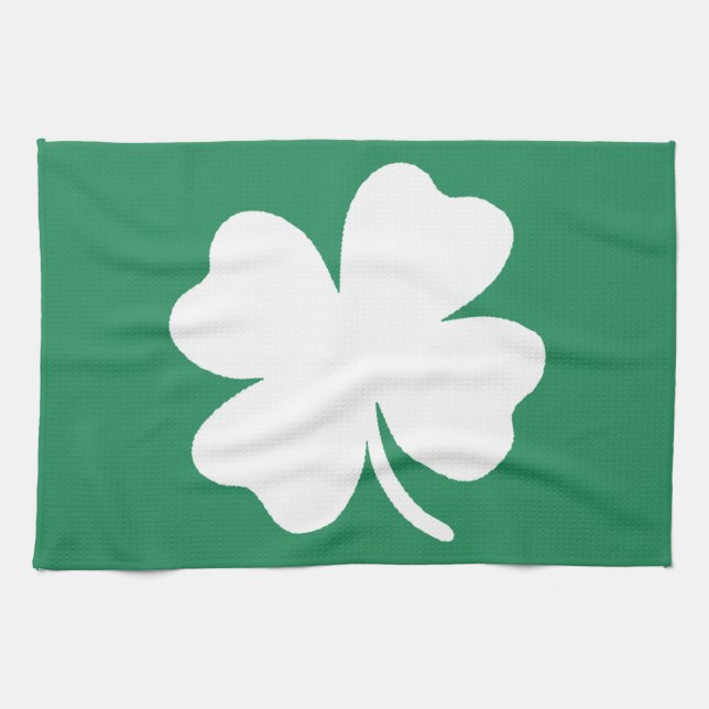 Shamrock  Saint Patricks Day Ireland Kitchen Towel (Horizontal)