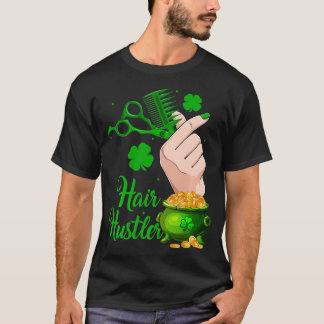 Shamrock Scissor Comb Hairdresser Hairstyle St Pat T-Shirt