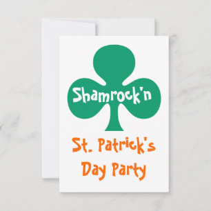 shamrock Shamrock n party Invitation kelly green