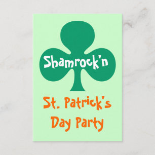 Shamrock shamrock'n party Invitation kelly green