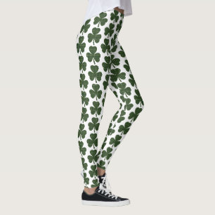 Shamrock Shape Plaid Dark Green Leggings