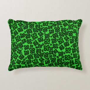 Shamrock Shaped Leopard Print for Saint Patrick's  Accent Pillow