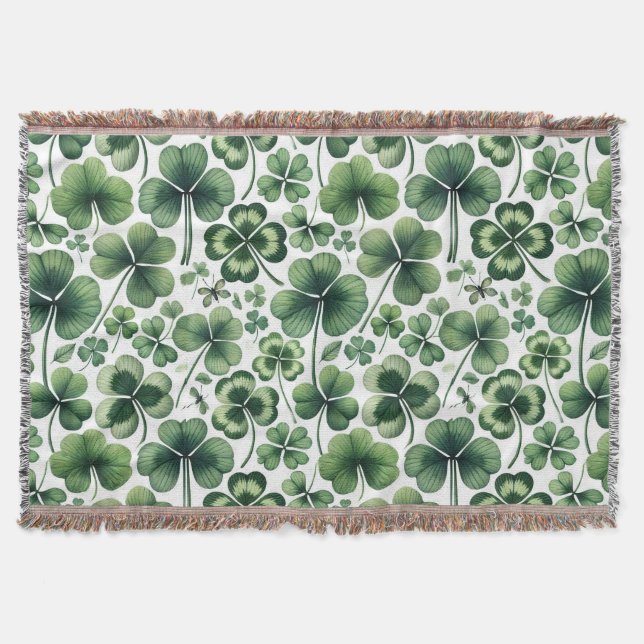 Shamrock Shuffle Throw Blanket (Front)