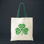 Shamrock Skulls Tote Bag<br><div class="desc">Green Irish shamrock skulls t-shirts and gifts. What could be possibly be more awesome than a plain old classic shamrock on St. Patrick's Day? Why, our cool shamrock skulls t-shirts, accessories and gifts! Multiple skulls and crossbones are arranged into the shape of an Irish Shamrock. Everyone wants to find the...</div>