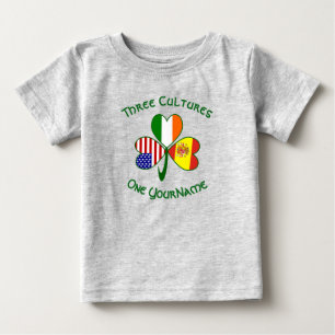 Shamrock Spain Ireland USA Flags Baby T-Shirt