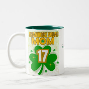 Shamrock Squad Mom - St. Patrick's Day 2025 Two-Tone Coffee Mug