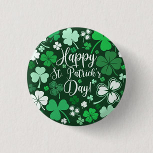 Shamrock St Patrick's 1 Inch Round Button