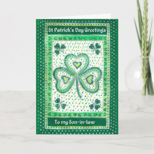 Shamrock St Patrick's Day Card for a Son-in-law