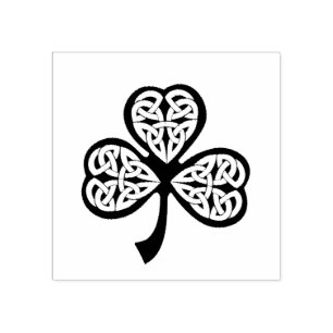 Shamrock St. Patrick's Day Celtic Knot Wood Block Rubber Stamp