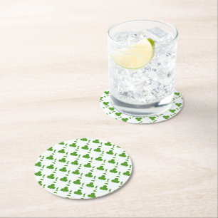 Shamrock St. Patrick's Day Holiday Round Paper Coaster
