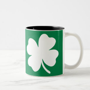 Shamrock St Patricks Day Ireland Two-Tone Coffee Mug