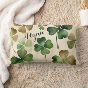Shamrock St Patricks Day Lumbar Pillow