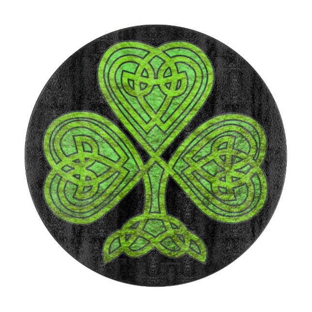 Shamrock St. Patrick's Day Personalized Cutting Board (Front)