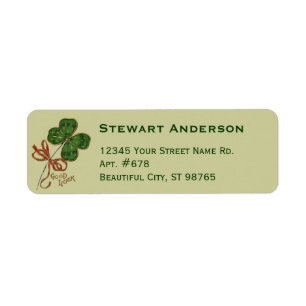 Shamrock St. Patrick's Day Return Address Labels