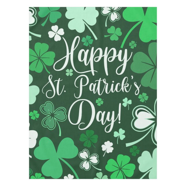 Shamrock St. Patrick's Day Tablecloth (Front)