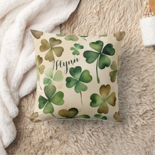 Shamrock St Patricks Day Throw Pillow