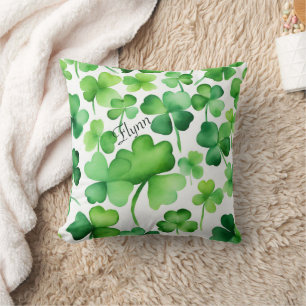 Shamrock St Patricks Day Throw Pillow