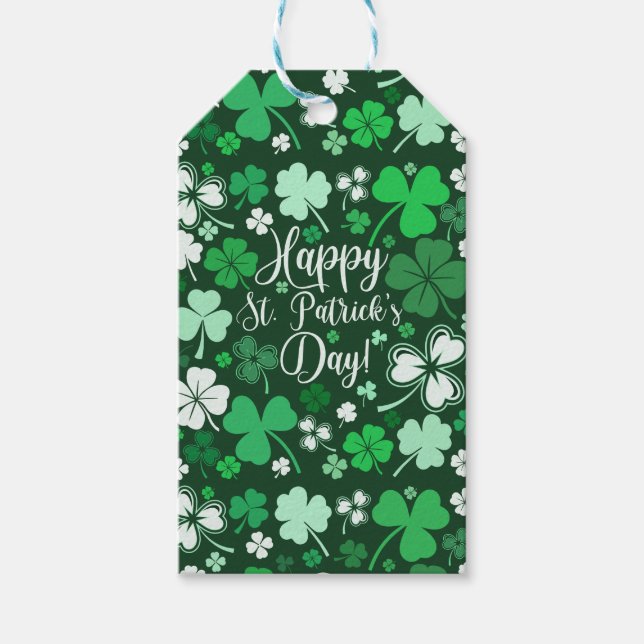 Shamrock St Patrick's  Gift Tags (Front)