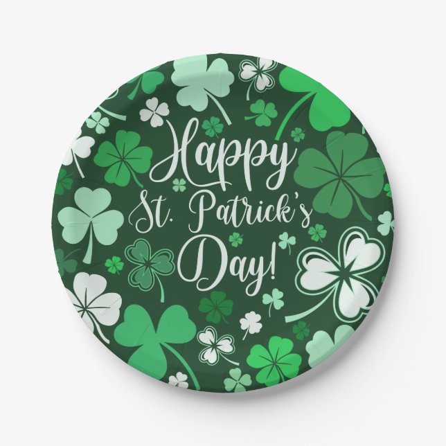 Shamrock St Patrick's  Paper Plate (Front)