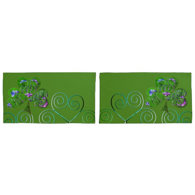 Shamrock St. Patrick's Pillowcase (Front-Set)