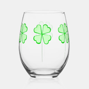 Shamrock Stemless Wine Glass 
